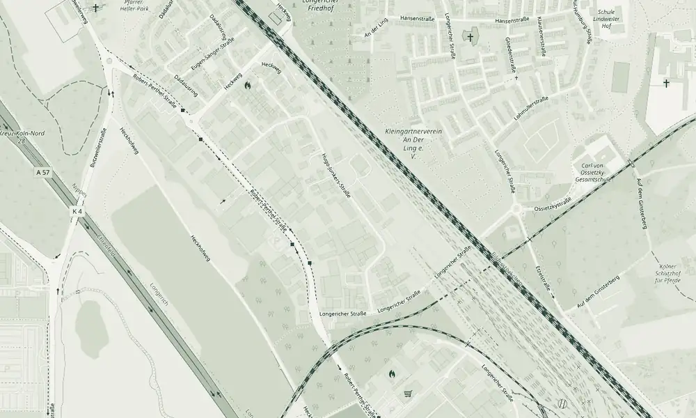 Map: distribution point on Hugo-Junkers-Straße in Cologne-Longerich